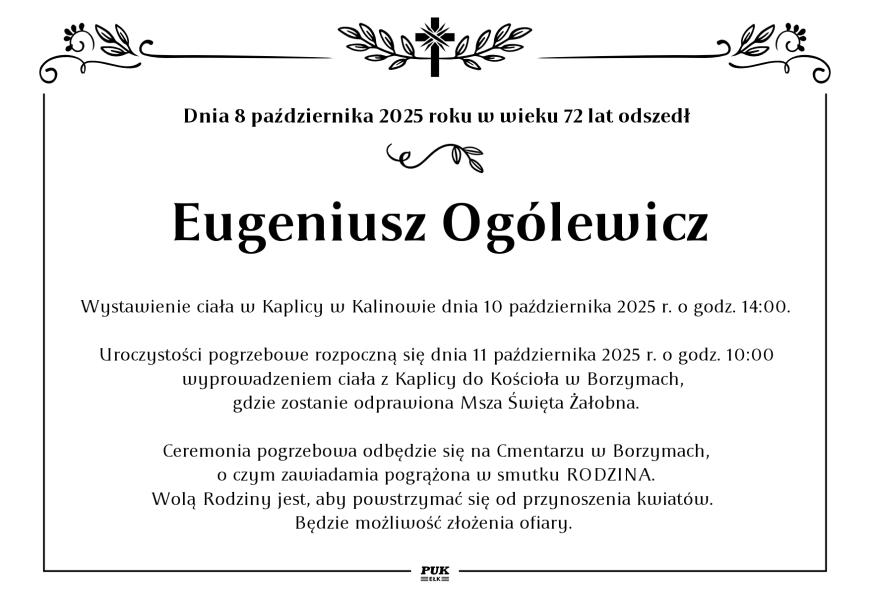 Eugeniusz Ogólewicz - nekrolog
